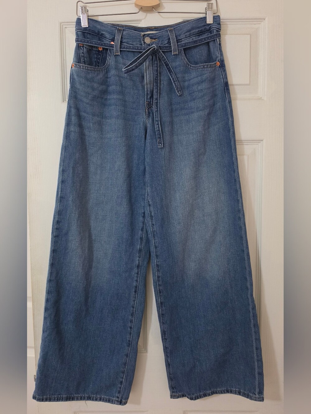 Levi's Women's Wide Leg Jeans Tie Waist Blue